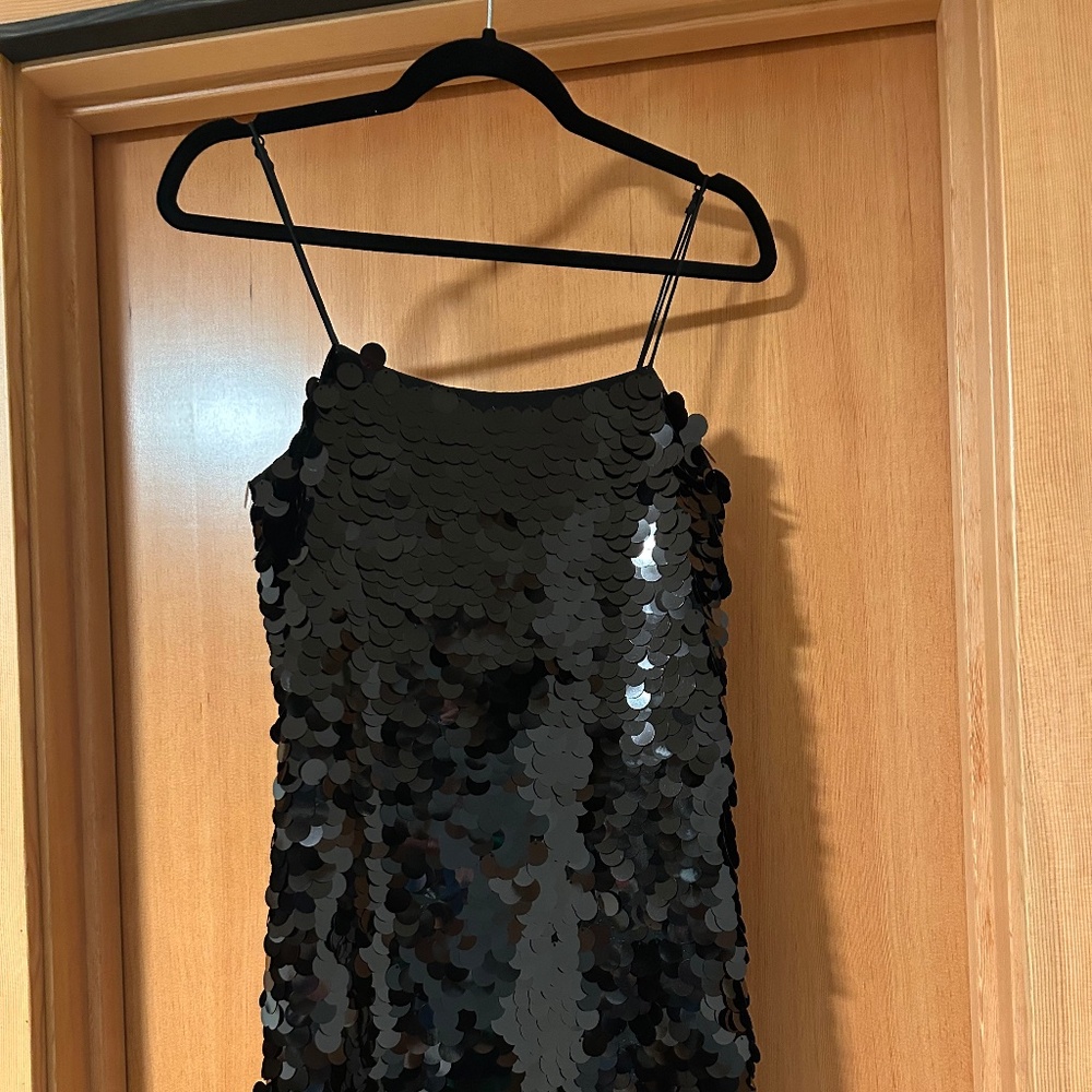 Banana Republic mini black sequined party dress